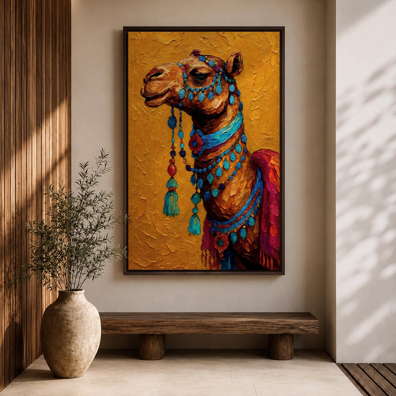 Camel Moroccan Wall Art Arabian Desert Dromedary Cultural Travel Gift Living Room Home Decor