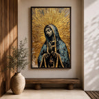 Our Lady of Guadalupe Wall Art Prayer Framed Canvas Virgen del Tepeyac Catholic Decor