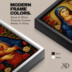 Immaculate Heart of Mary Wall Art Mother of Mercy Framed Canvas Marian Catholic Decor