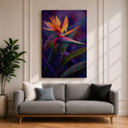 Bird of Paradise Wall Art Garden Bloom Framed Canvas Strelitzia Abstract Tropical Home Decor