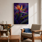 Bird of Paradise Wall Art Garden Bloom Framed Canvas Strelitzia Abstract Tropical Home Decor