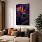 Bird of Paradise Wall Art Garden Bloom Framed Canvas Strelitzia Abstract Tropical Home Decor