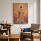 Our Lady of Lourdes Wall Art Open Arms Framed Canvas Madonna Immaculate Christian Decor