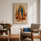 Our Lady of Guadalupe Wall Art La Guadalupana Framed Canvas Mexican Catholic Altar Decor