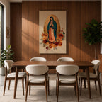 Our Lady of Guadalupe Wall Art La Guadalupana Framed Canvas Mexican Catholic Altar Decor