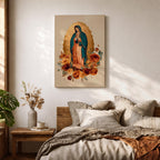 Our Lady of Guadalupe Wall Art La Guadalupana Framed Canvas Mexican Catholic Altar Decor