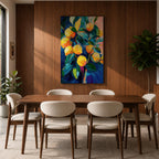 Lemon Tree Wall Art Citrus Fruit Framed Canvas Mediterranean Impasto Botanical Kitchen Home Decor