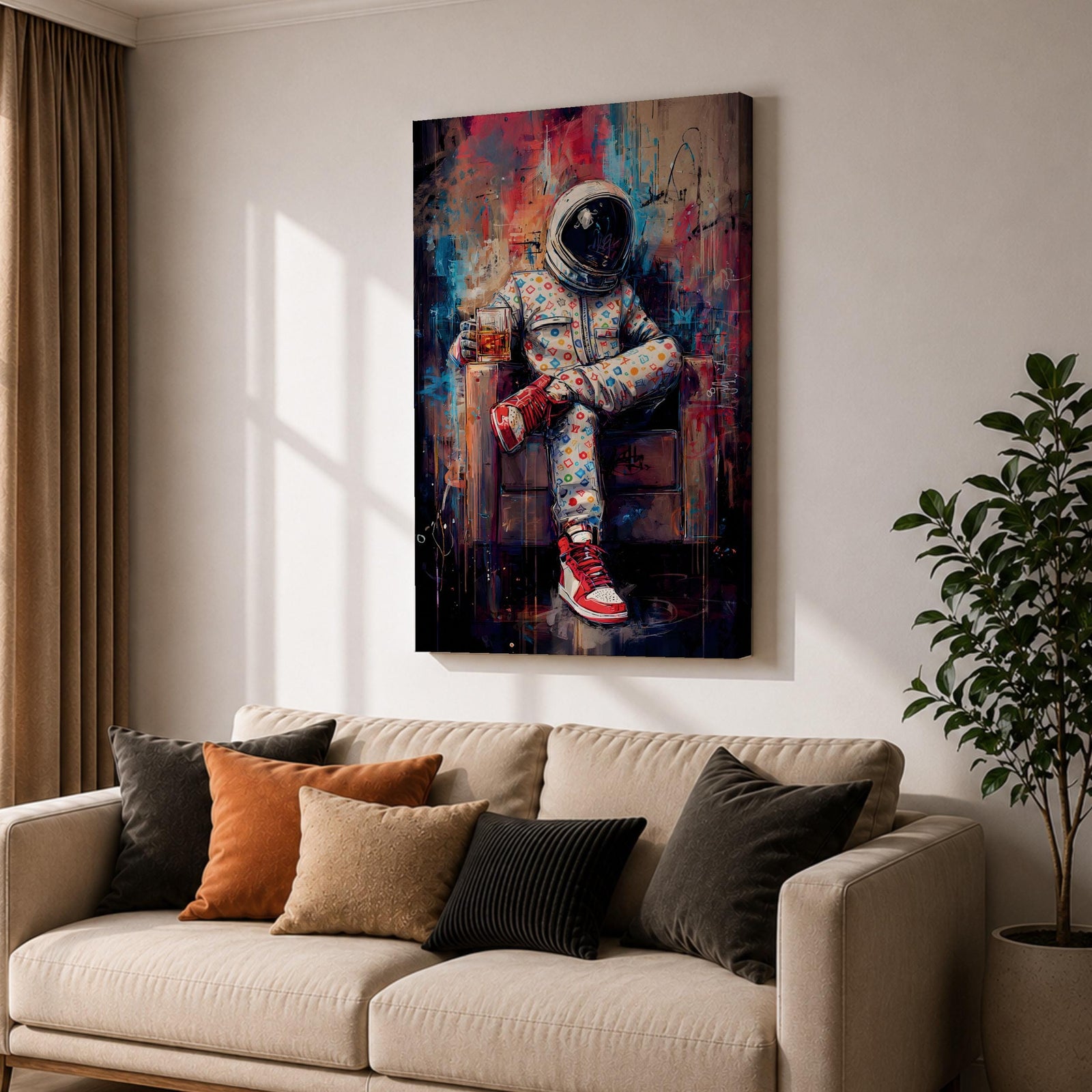 Astronaut Wall Art Street Style Space Painting Hypebeast Canvas Urban Graffiti Decor Sneaker Art
