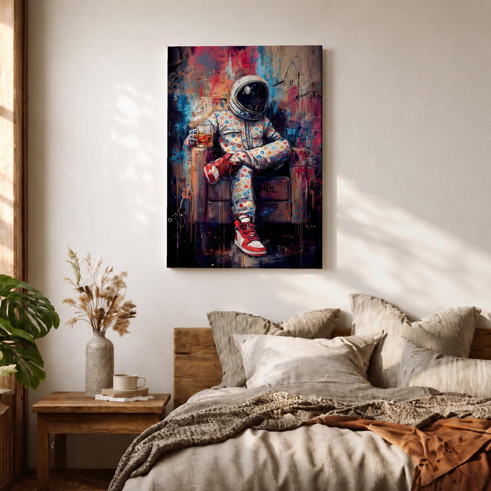 Astronaut Wall Art Street Style Space Painting Hypebeast Canvas Urban Graffiti Decor Sneaker Art