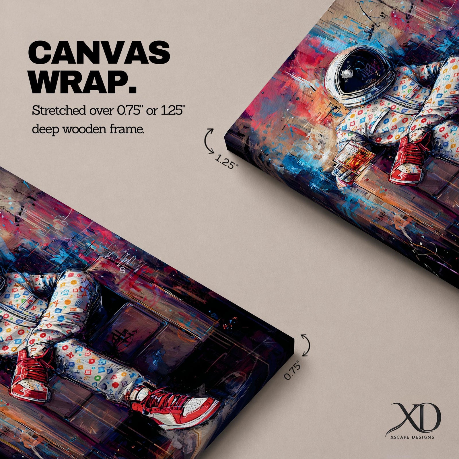 Astronaut Wall Art Street Style Space Painting Hypebeast Canvas Urban Graffiti Decor Sneaker Art