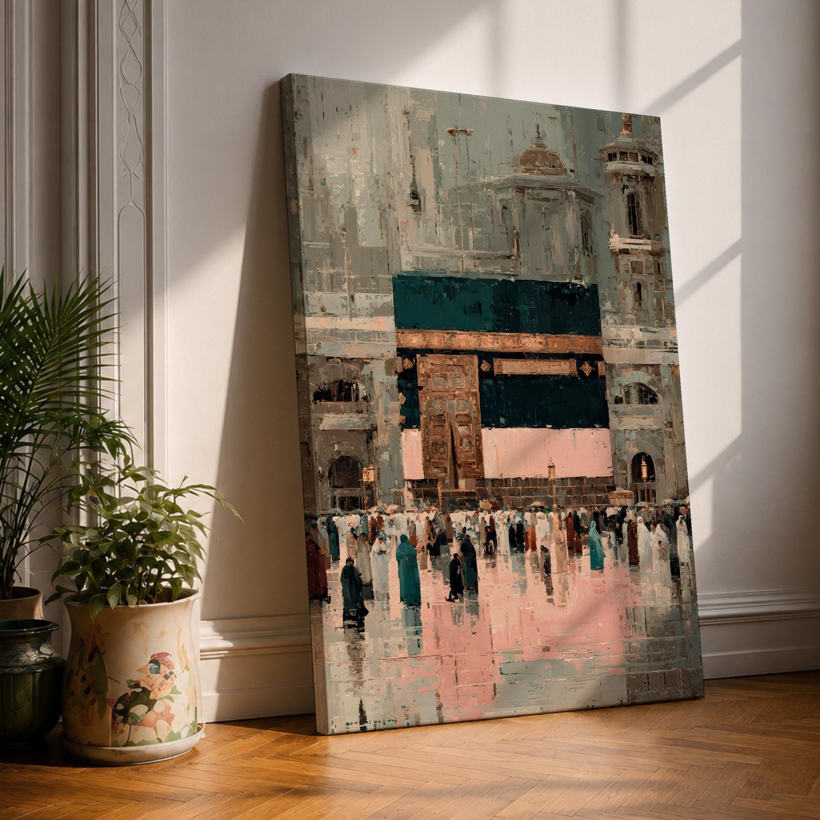 Kaaba Wall Art Sacred Mosque Framed Canvas Mecca Masjid Haram Hajj Umrah Islamic Decor