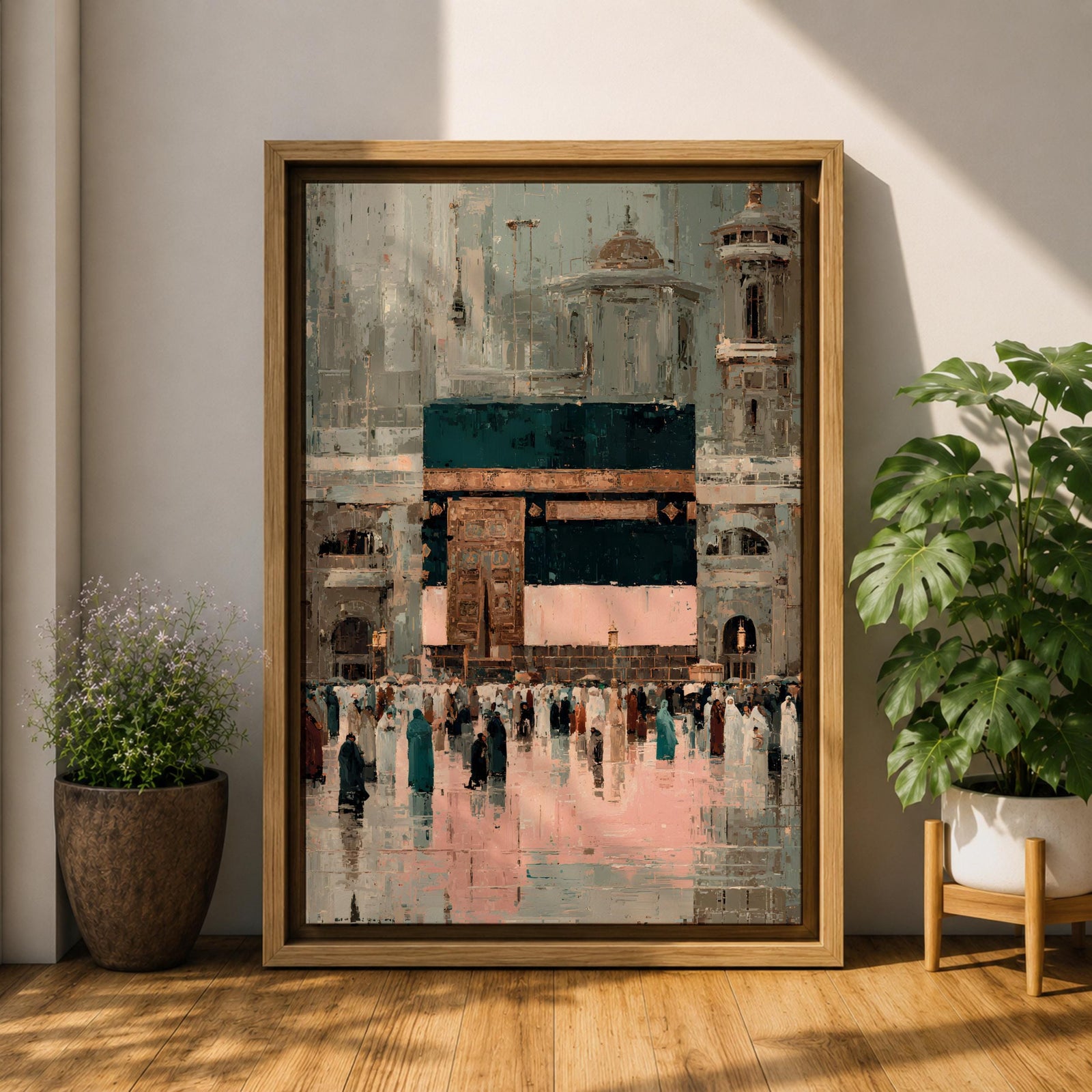 Kaaba Wall Art Sacred Mosque Framed Canvas Mecca Masjid Haram Hajj Umrah Islamic Decor