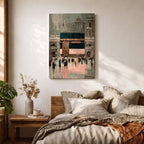 Kaaba Wall Art Sacred Mosque Framed Canvas Mecca Masjid Haram Hajj Umrah Islamic Decor