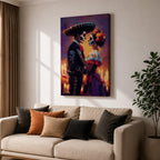 Day of the Dead Wall Art Romantic Dia de los Muertos Canvas Mexican Decor