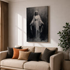 Our Lady of Lourdes Wall Art Virgin Mary Framed Canvas Minimalist Catholic Christian Decor