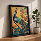 Peacock Bird Wall Art Peafowl Nature Floral Garden Wildlife Gift Living Room Home Decor