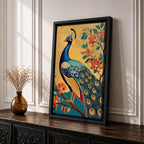Peacock Bird Wall Art Peafowl Nature Floral Garden Wildlife Gift Living Room Home Decor