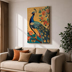 Peacock Bird Wall Art Peafowl Nature Floral Garden Wildlife Gift Living Room Home Decor