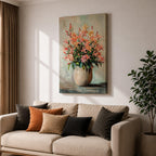 Azalea Bouquet Wall Art Flower Vase Framed Canvas Botanical Farmhouse Rustic Bloom Home Decor