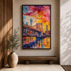 Brooklyn Bridge Wall Art New York Manhattan Skyline Cityscape Gift Living Room Home Decor