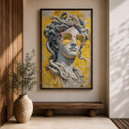 Medusa Wall Art Greek Mythology Framed Canvas Statue Sunglasses Modern Pop Art Decor