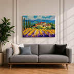 Vineyard Landscape Wall Art Tuscan Vineyard Framed Canvas Mediterranean Countryside Rustic Home Decor