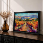 Vineyard Landscape Wall Art Wine Country Framed Canvas Mediterranean Rustic Decor Gift Home Decor