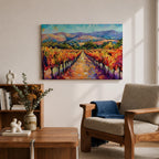 Vineyard Landscape Wall Art Wine Country Framed Canvas Mediterranean Rustic Decor Gift Home Decor