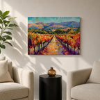 Vineyard Landscape Wall Art Wine Country Framed Canvas Mediterranean Rustic Decor Gift Home Decor