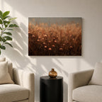 Meadow Flower Wall Art Prairie Bloom Framed Canvas Wildflower Impasto Rustic Home Decor