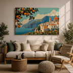 Amalfi Coast Wall Art Amalfi Lemon Framed Canvas Italian Citrus Living Room Decor