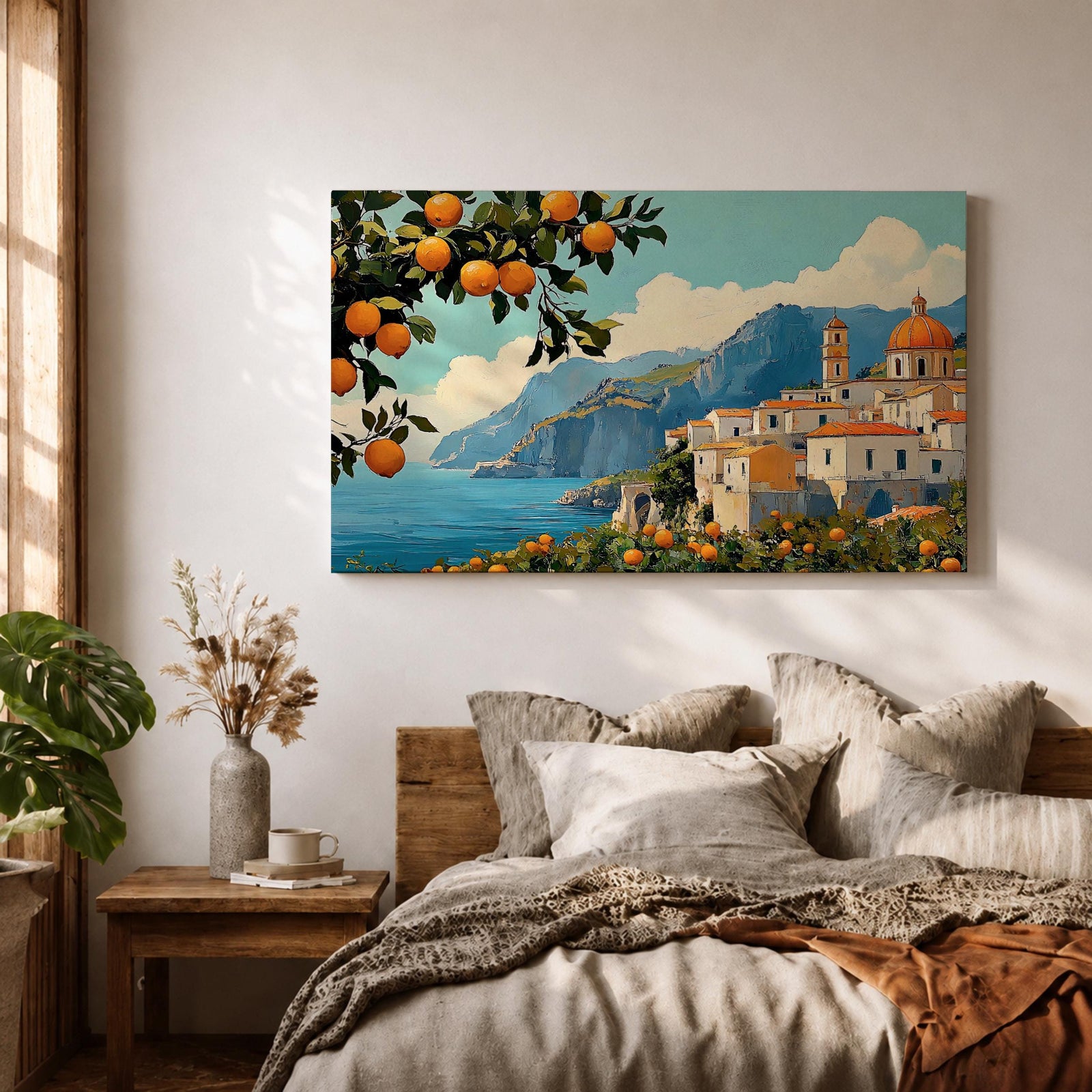 Amalfi Coast Wall Art Amalfi Lemon Framed Canvas Italian Citrus Living Room Decor