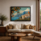 Amalfi Coast Wall Art Amalfi Lemon Framed Canvas Italian Citrus Living Room Decor