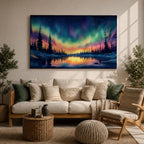 Northern Lights Wall Art Aurora Borealis Framed Canvas Arctic Night Landscape Gift Home Decor