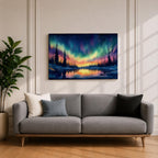 Northern Lights Wall Art Aurora Borealis Framed Canvas Arctic Night Landscape Gift Home Decor