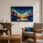 Northern Lights Wall Art Aurora Borealis Framed Canvas Arctic Night Landscape Gift Home Decor