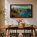 Amalfi Coast Wall Art Sorrento Italy Framed Canvas Mediterranean Coastal Living Room Decor