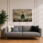 Virgin Mary Wall Art Our Lady of Grace Framed Canvas Catholic Prayer Home Decor