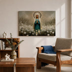 Virgin Mary Wall Art Our Lady of Grace Framed Canvas Catholic Prayer Home Decor