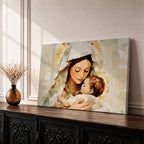Virgin Mary Baby Jesus Wall Art Madonna and Child Framed Canvas Catholic Home Decor