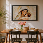 Virgin Mary Baby Jesus Wall Art Madonna and Child Framed Canvas Catholic Home Decor