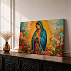Our Lady of Guadalupe Wall Art Virgencita Framed Canvas Mexican Catholic Prayer Home Decor