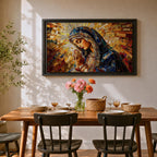 Virgin Mary Wall Art Blessed Mother Framed Canvas Stained Glass Mosaic Catholic Home Decor