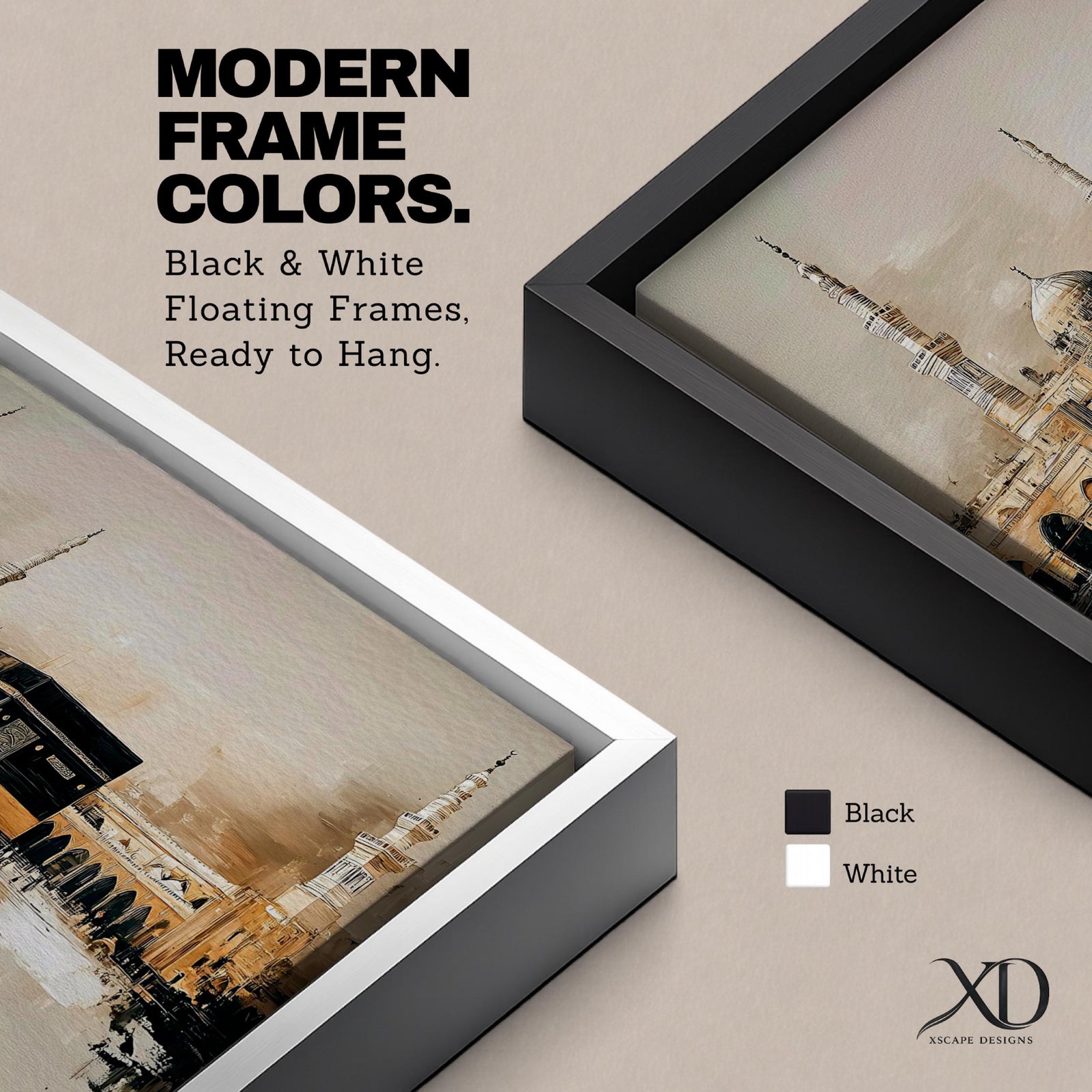Kaaba Wall Art Masjid Al Haram Framed Canvas Mecca Tawaf Vintage Islamic Home Decor
