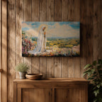 Virgin Mary Apparition Wall Art Our Lady of Fatima Framed Canvas Catholic Prayer Decor