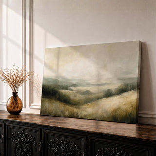 Rolling Hills Wall Art Pastoral Framed Canvas Countryside Meadow Vintage Farmhouse Home Decor