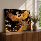 Phoenix Wall Art Firebird Framed Canvas Mythology Fantasy Boho Home Decor
