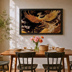 Phoenix Wall Art Firebird Framed Canvas Mythology Fantasy Boho Home Decor