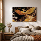 Phoenix Wall Art Firebird Framed Canvas Mythology Fantasy Boho Home Decor