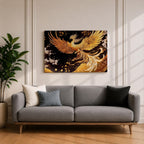 Phoenix Wall Art Firebird Framed Canvas Mythology Fantasy Boho Home Decor